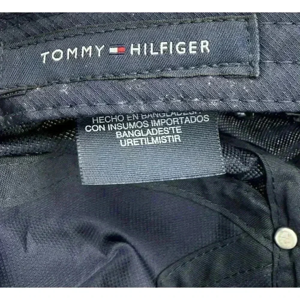 Tommy Hilfiger Logo Men’s OSFM Hat Baseball Cap Navy Blue‎ Adjustable Hook Loop